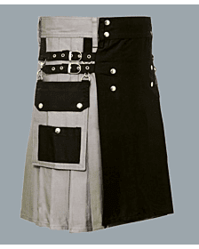 Black And Gray Hybrid Kilt 