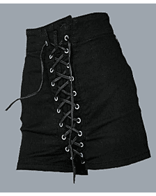 Black Mini Utility Fashion Skirt For Women