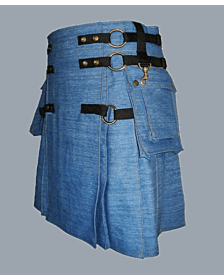 blue denim kilt for men 