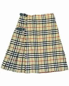 Burberry khaki red and black plaid vintage women s wool nova check tartan kilt