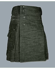 Custom Made Rough Denim Kilt