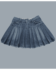 Women Blue Custom Made Denim Kilt