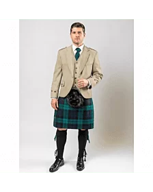 Black Watch Tartan, Cream Jacket Complete Kilt Outfit