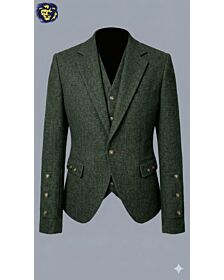 Green Argyle Jacket And Vest