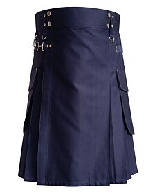 Navy Blue Cargo Utility Kilt