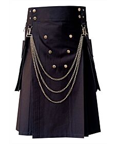 Black Detachable Fashion Kilt
