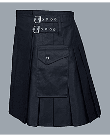 New Stylish Black Denim Kilt 