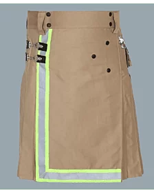 Khaki firefighter hybrid kilt for men