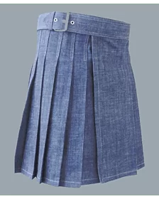 Light Blue Denim Kilt For Men