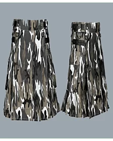 Men urban camo Utility Kilt Leather Straps