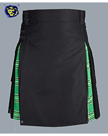 Black And Green Tartan Hybrid Kilt