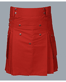 Red Utility kilt for men