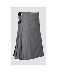 Solid Grey Tartan Kilt for men