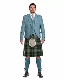 Patriot Tartan Lovat Blue Jacket Complete Scottish Wedding Outfit