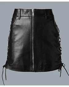 Leather Mini Kilt For Women
