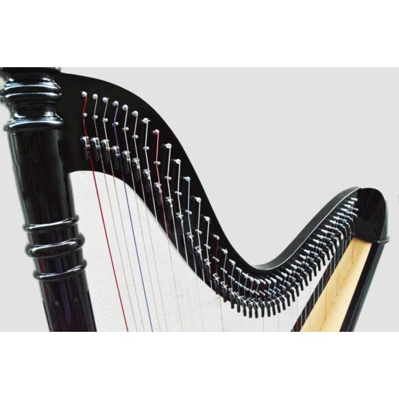 34 String Black Lever Harp