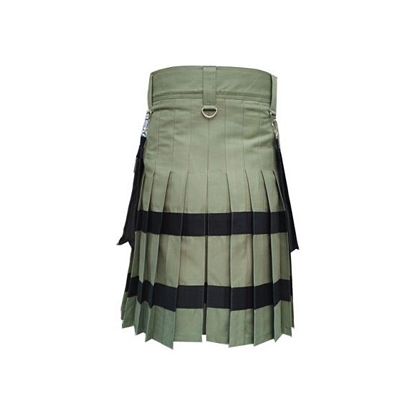 Buy New Black Olive Green Utility Skirt Kilt