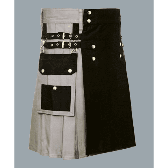 Black And Gray Hybrid Kilt