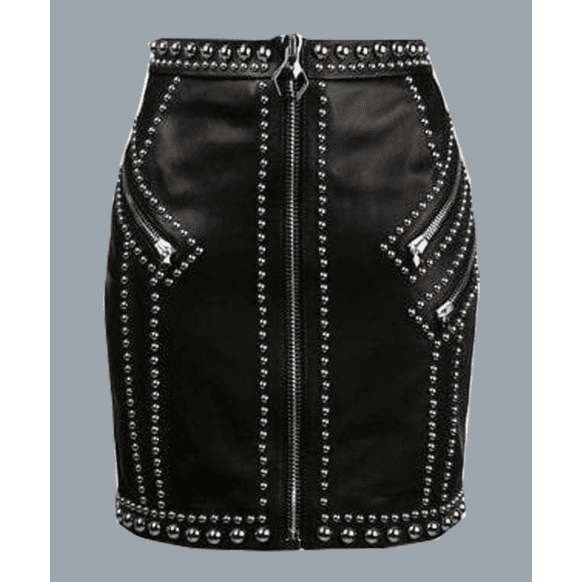 Women Fashion Leather Black Mini Skirt