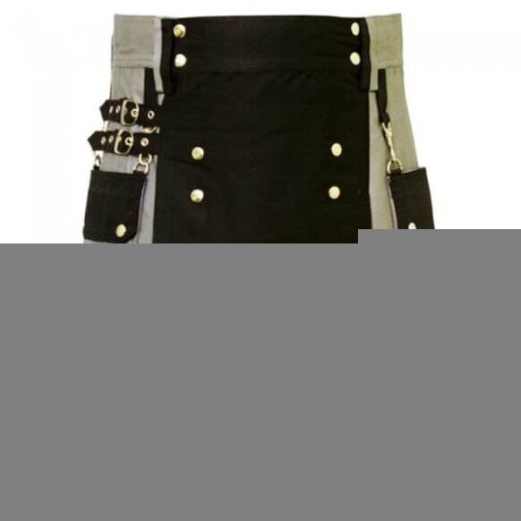Black and gray color custom made hybrid kilt