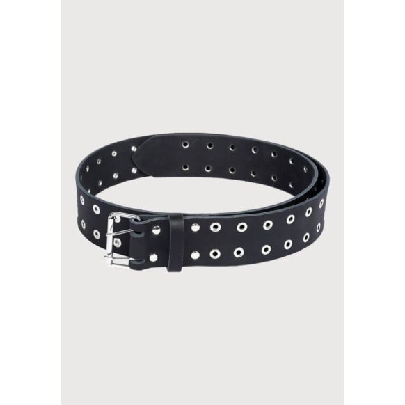 black lather silver studs kilt belt