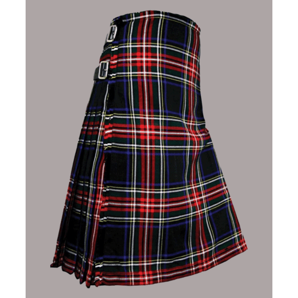 Black Stewart tartan kilt for men