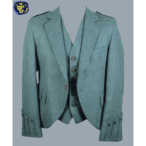 New Mens green tweed Argyle Jacket and vest