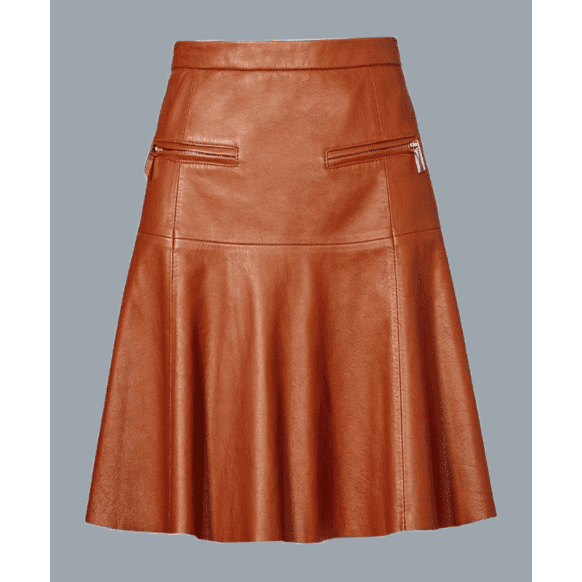 Brown Mini Leather Skirt For Women