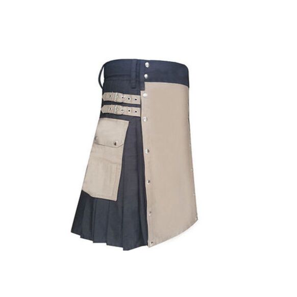 Buy New Black & Khaki Two Toned Stylish Kilt