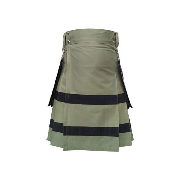 Buy New Black Olive Green Utility Skirt Kilt
