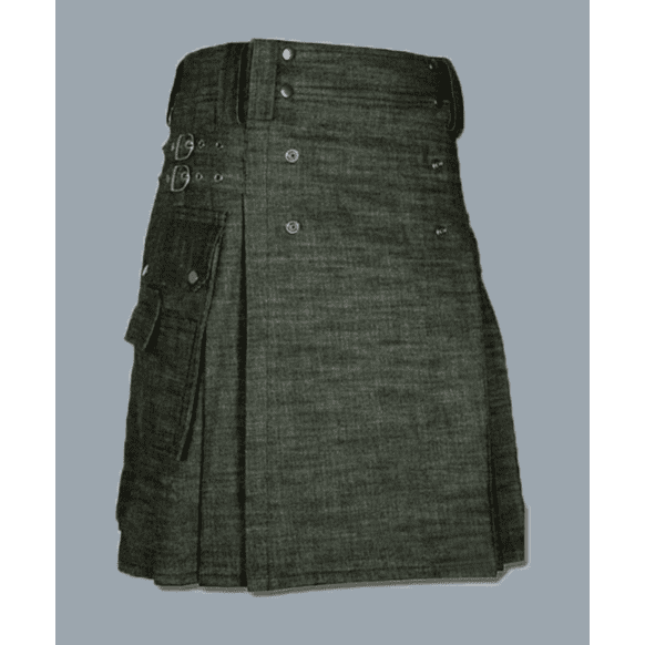 Custom Made Rough Denim Kilt