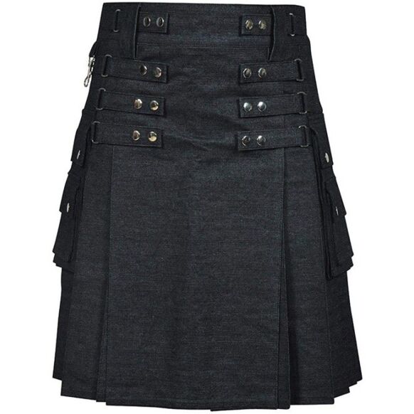 denim fashion kilt for men