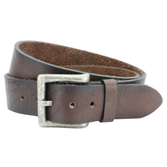 Real Brown Leather Jeans Belt