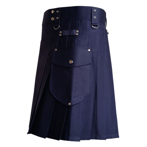 Navy Blue Cargo Utility Kilt