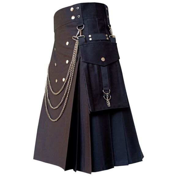 Black Detachable Fashion Kilt