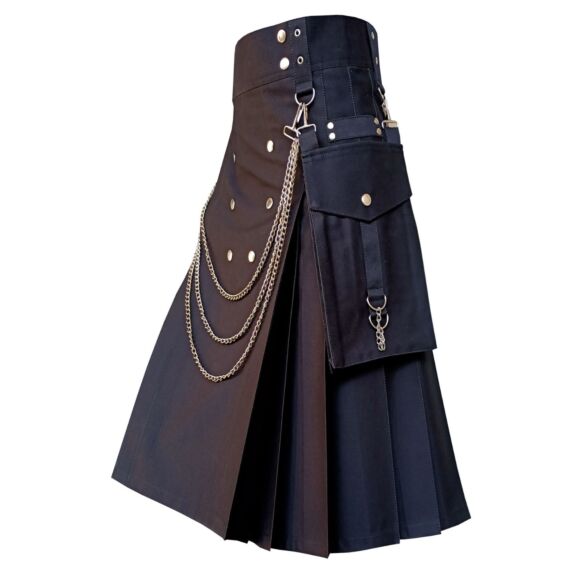 Black Detachable Fashion Kilt