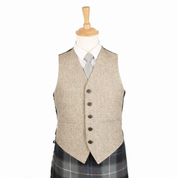 Scottish Wedding Groom Oatmeal Beige Argyle Jacket