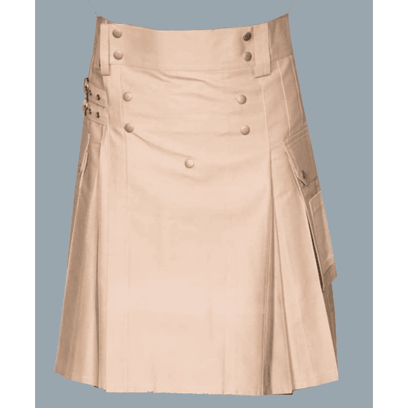 Khaki hybrid kilt for men
