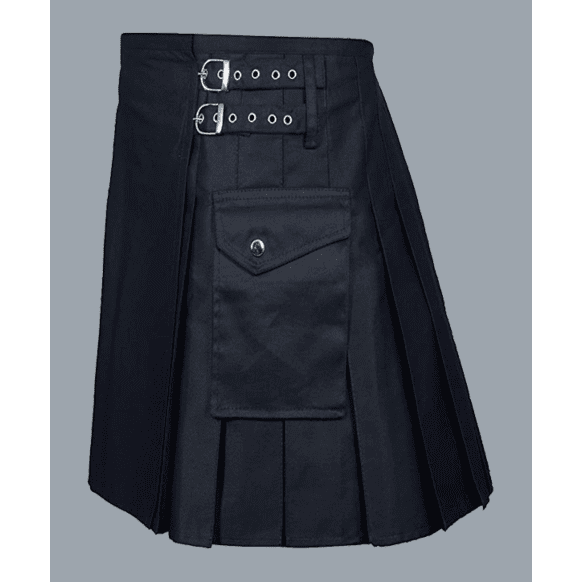 New Stylish Black Denim Kilt