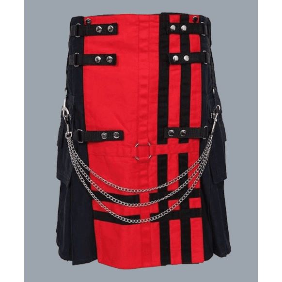 Red Navy Deluxe Utility Fashion Kilt