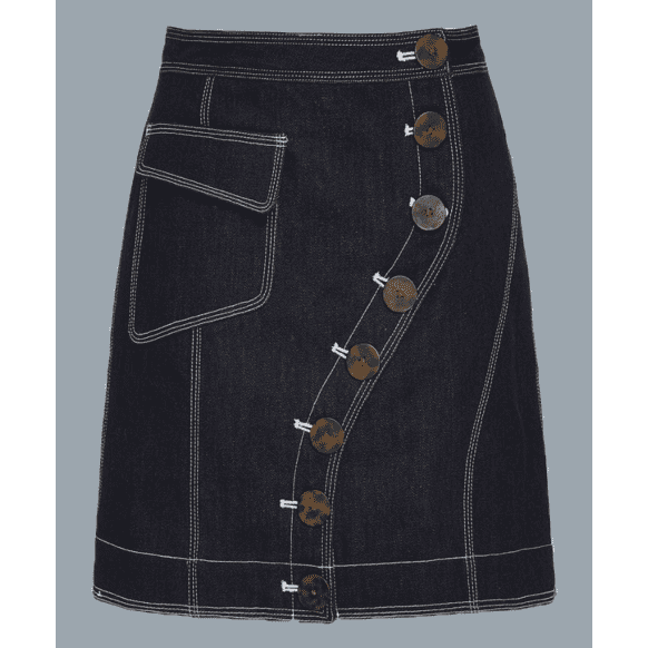 Black Mini Utility Fashion Skirt For Women