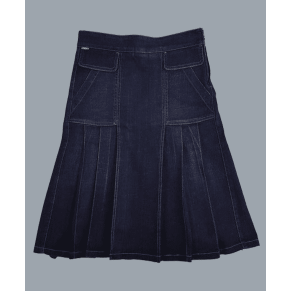 Women Dark Blue Denim Kilt
