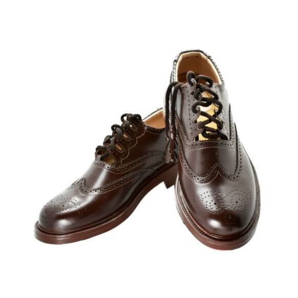 Leather Ghillie Brogue Brown Scottish Shoes