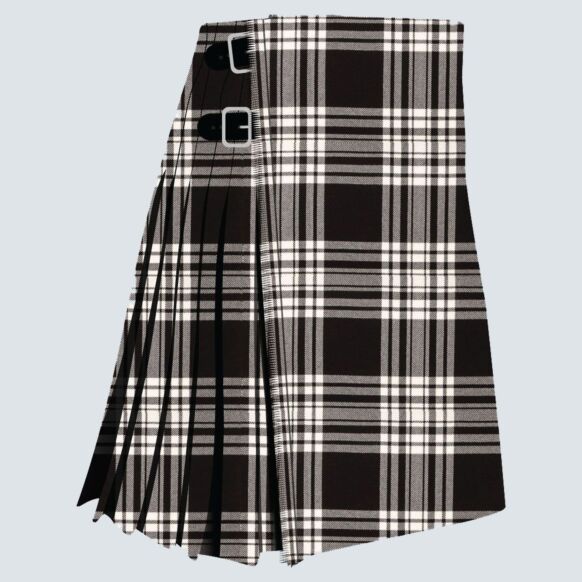 Clan Menzies Black & White Modern Tartan Kilt
