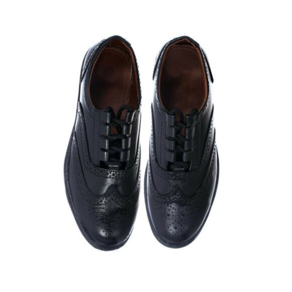 New Mens Black Leather Upper Ghillie Brogues Shoes