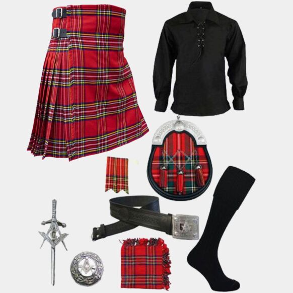 Royal Stewart Tartan With Accessories Kilt Deal