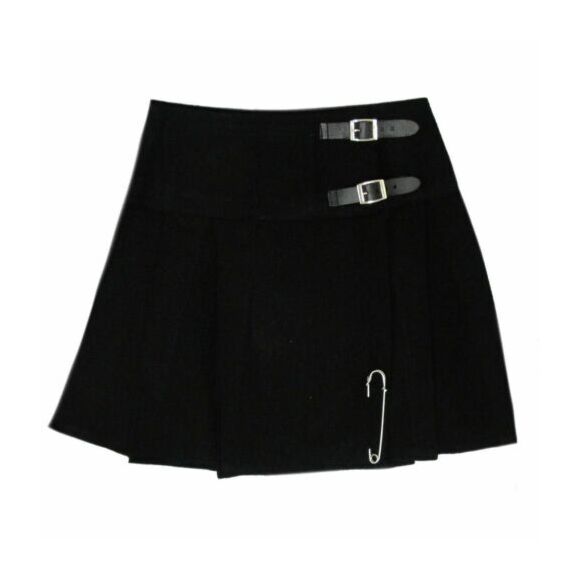 Tartan Black Mini Skirt Kilt For Women
