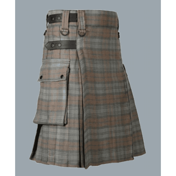Black Watch Weathered Leather Straps Utility Kilt