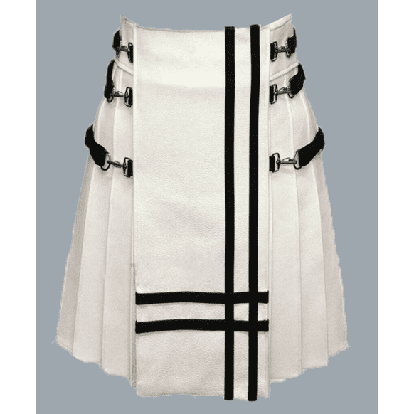 White Leather Kilt