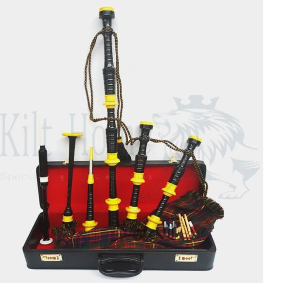MacDonald Tartan Yellow Mounts Bagpipe Set